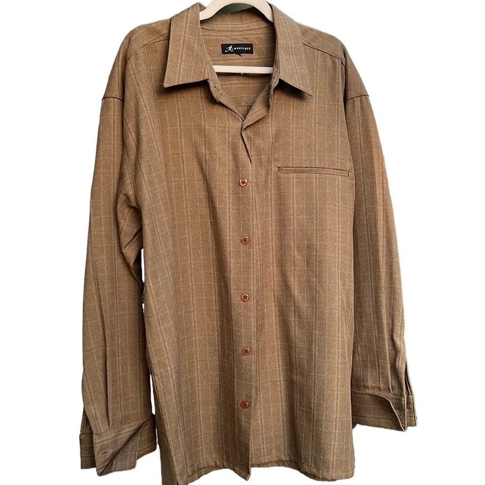 Montique brown button down shirt